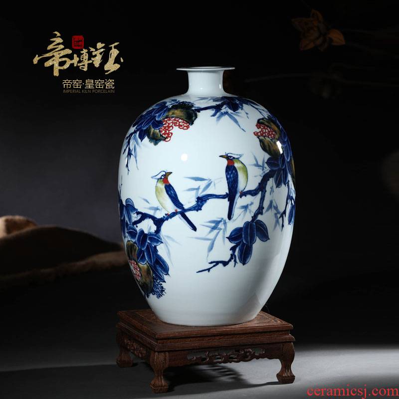 Jingdezhen ceramics laughs a hand - made modern blue and white porcelain vase household contracted fashion crafts