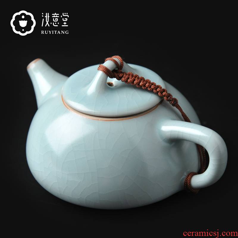 Archaize your up ceramic teapot kung fu tea set the teapot in use pot on pure manual stone gourd ladle pot household gift boxes