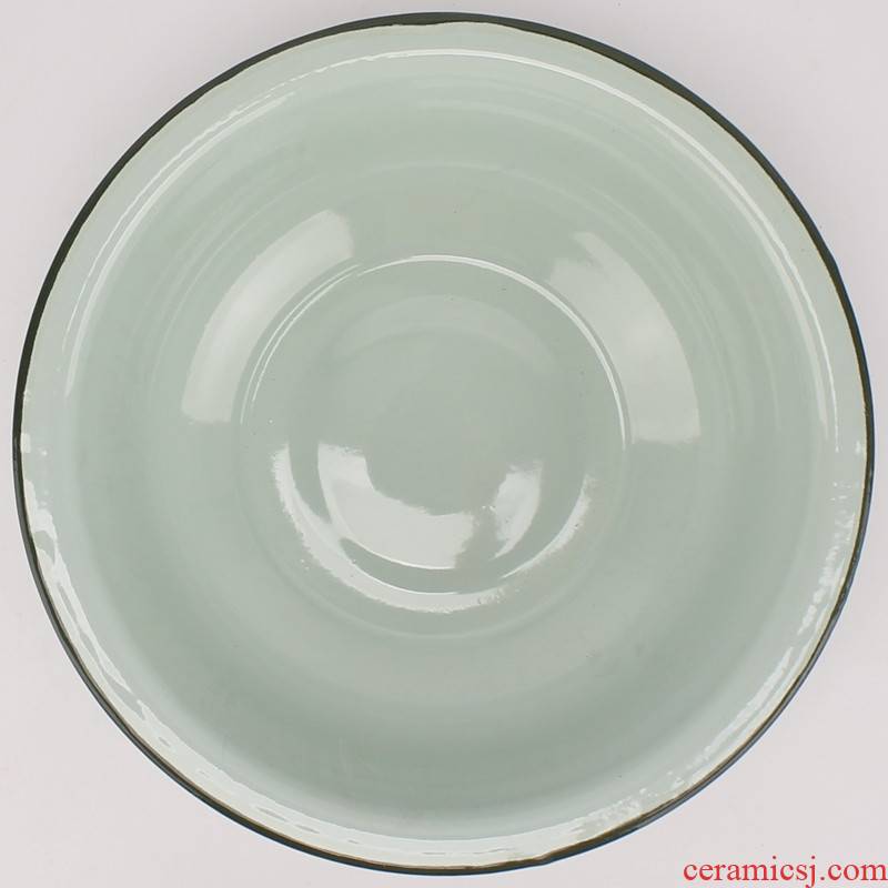 Thick enamel enamel bowls of green label edge always deepen enamel basin bathtub cubicle rice bowl dish bowl of soup bowl