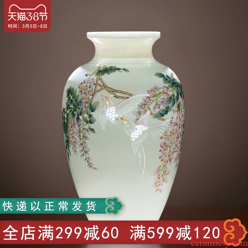 Jingdezhen ceramics hand - made dried flower flower vase Chinese modern bedroom sitting room adornment is placed a wedding gift