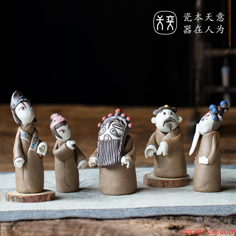 Sheng, net, ugly drama characters at the end of the jingdezhen ceramic furnishing articles designer creative Chinese wind a birthday present
