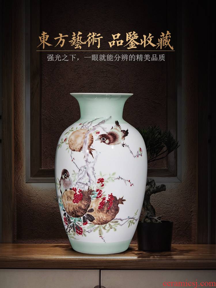 Jingdezhen enamel vase dah sing home decoration of Chinese style living room TV cabinet rich ancient frame flower arranging ceramic bottle furnishing articles