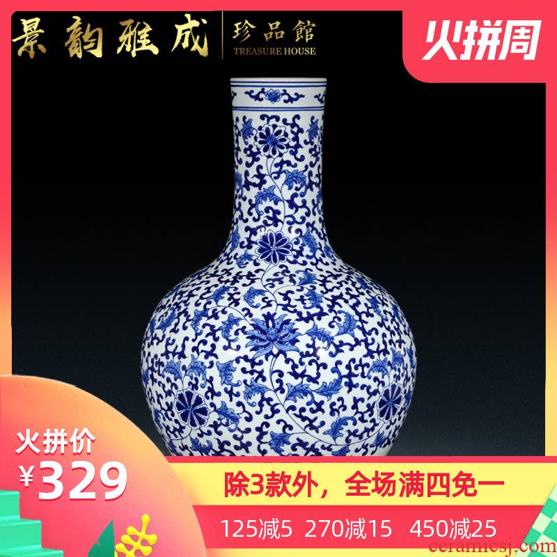 Blue and white porcelain of jingdezhen ceramics new Chinese style household porcelain vases furnishing articles sitting room porch dried flower decorations
