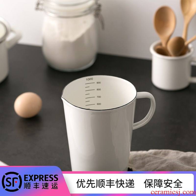 Belt scale glass beaker with freight insurance 】 【 measuring cylinder small kitchen baking enamel cup tea cup
