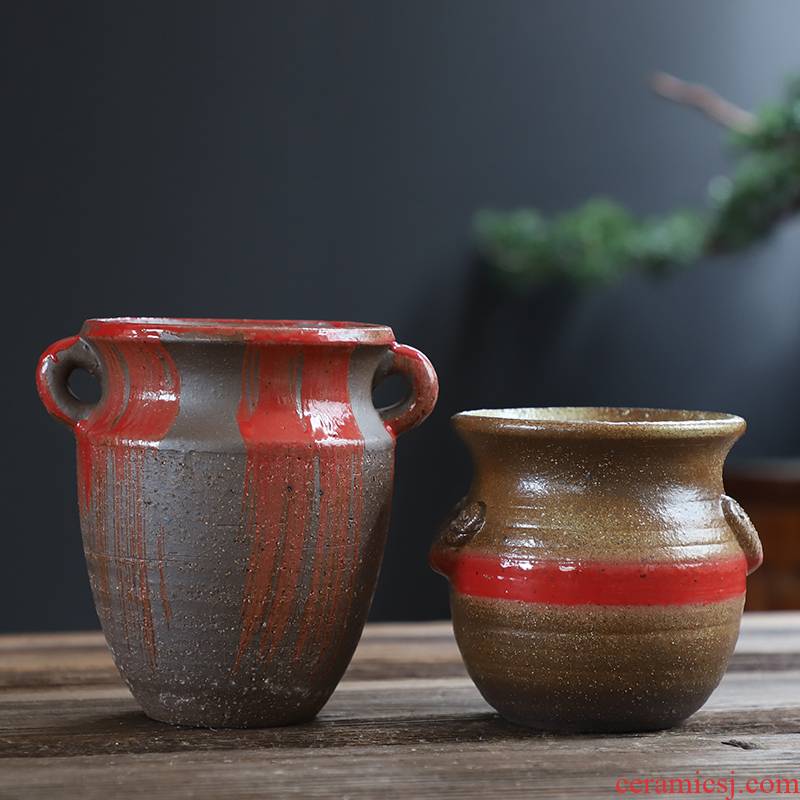 Coarse pottery flowerpot old running wholesale ceramic flowerpot more meat special creative mage how tall hand flowerpot pack mail