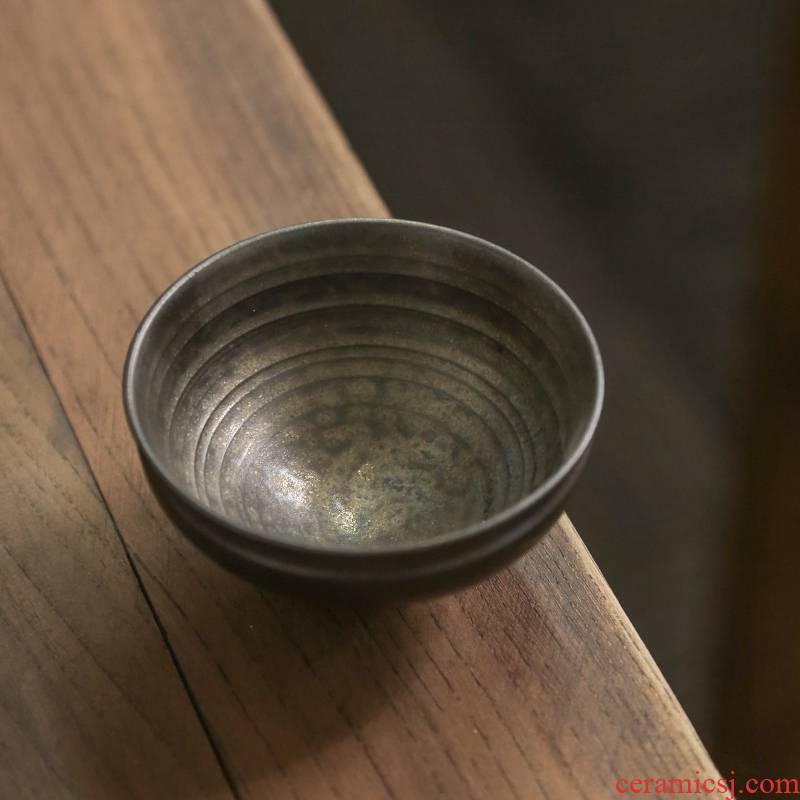 Japanese metal glaze hand embryo coarse pottery cups master cup personal single CPU kung fu tea set sample tea cup cup size