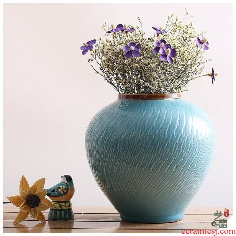 Nordic ins jingdezhen ceramic vases, dried flower, flower implement I and contracted sitting room place, home decoration