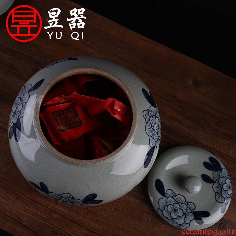 Yu ware jingdezhen hand - made archaize ceramic tea pot large seal pot home receive 2 jins tea boxes