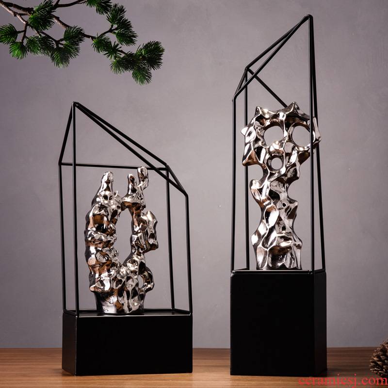 Office decoration furnishing articles creative taihu, wrought iron handicraft, the sitting room is the study of new Chinese style household act the role ofing is tasted ceramics