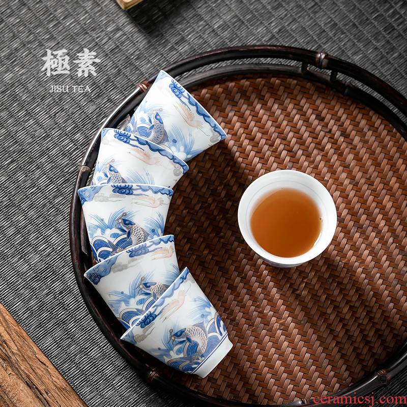 Dragon fish pole element | ceramic cups hat cup home of kung fu tea set sample tea cup masters cup single cup by hand