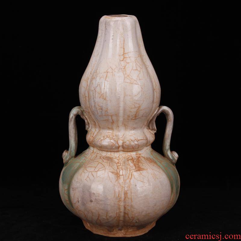 Jingdezhen imitation antique masterpieces in tang dynasty unearthed cultural relics antique ribbon ear gourd folk to collect old antique furnishing articles