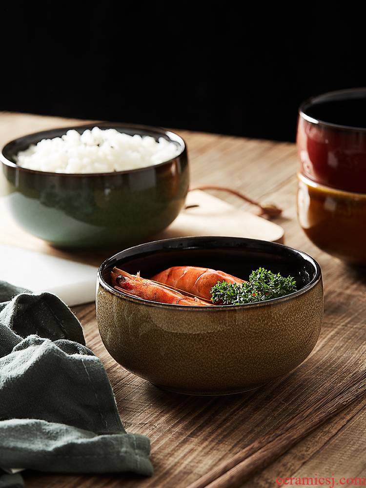 Japanese ceramics eat rice bowl household single rice bowls creative move characteristics of the New Year 's day good bowl Nordic tableware