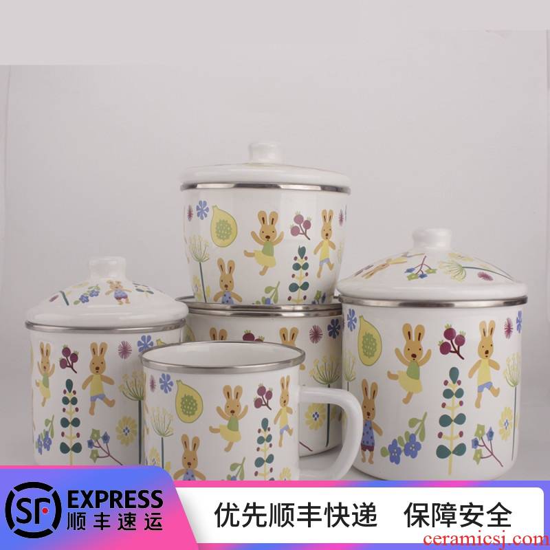 Medium - 9 cm, 16 cm mark cup sugar rabbit enamel glass office soya - bean milk cup noodles bowl