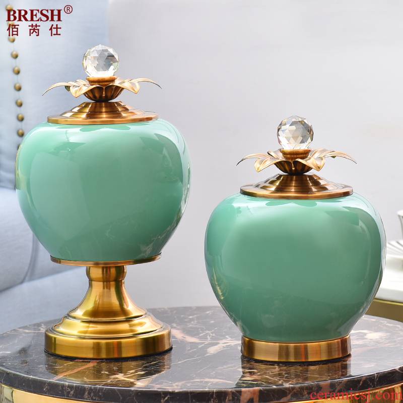 Now contracted sitting room table light key-2 luxury household soft adornment mesa of ceramic vase floral suit furnishing articles