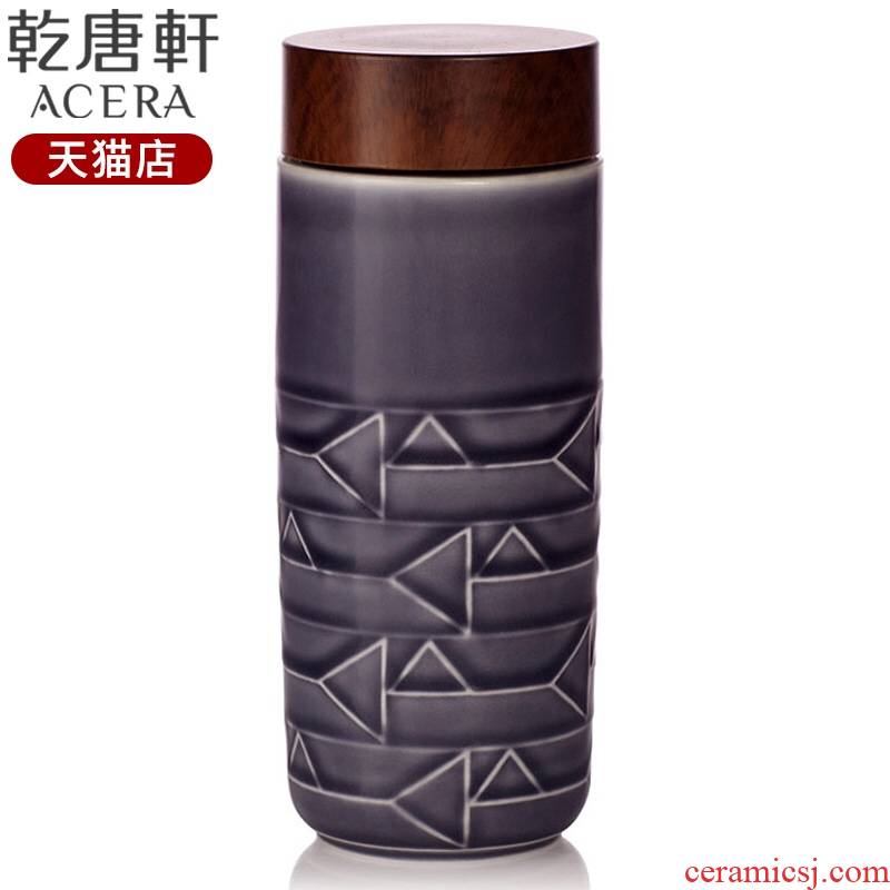 New dry Tang Xuan live porcelain cup the Midas touch wood cover cup with innovative ceramic cup cup lovers