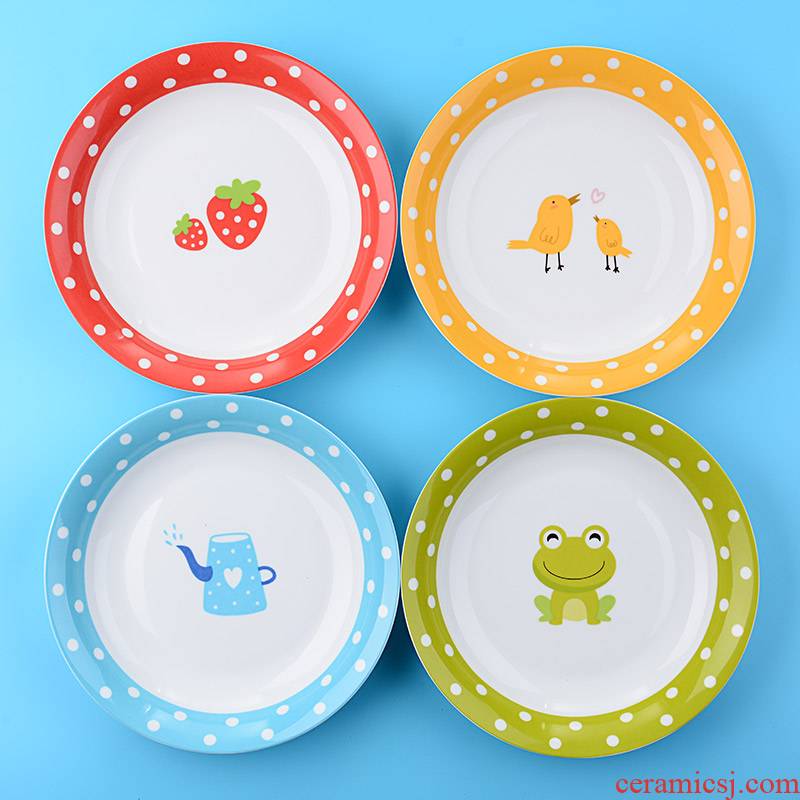 Yao hua glair creative cartoon express ceramic plate plate dish dish soup plate FanPan dumplings