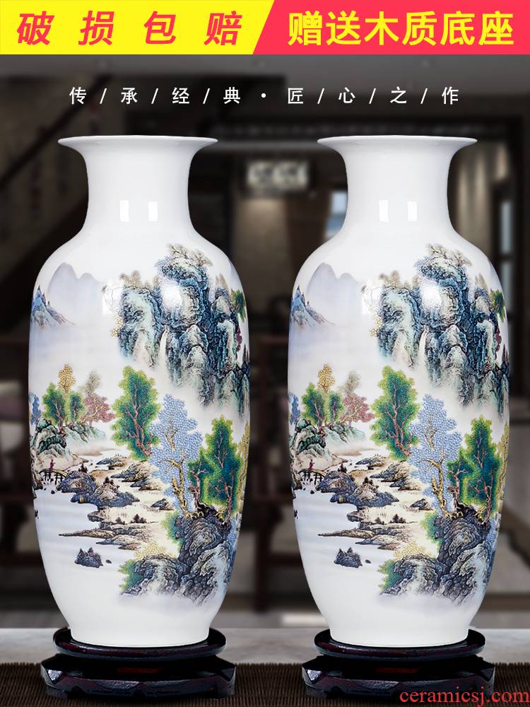 Jingdezhen ceramics archaize large blue and white porcelain vase furnishing articles home sitting room lucky bamboo flower arrangement craft ornaments