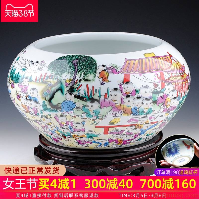 Hong xuan jingdezhen chinaware the ancient philosophers figure shallow goldfish turtle refers to basin creative home decoration in large tanks