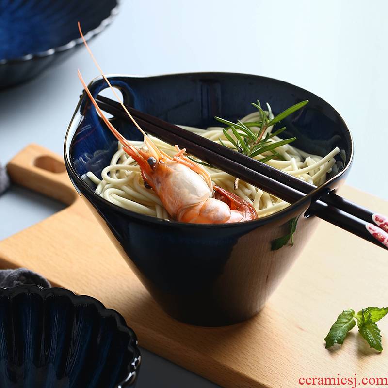 Mystery ideas put chopsticks ears ceramic bowl taste thousand rainbow such use household individuality soup bowl Japanese noodles bowl of restoring ancient ways