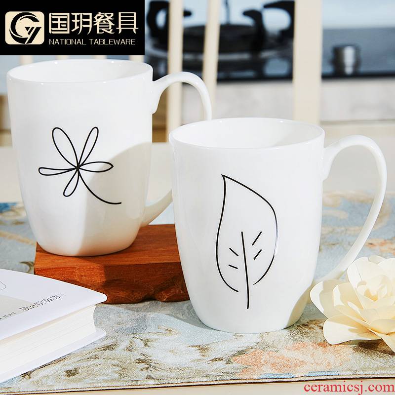 Tangshan creative ceramic cup coffee cup a cup of milk for breakfast cup suit home water glass mugs