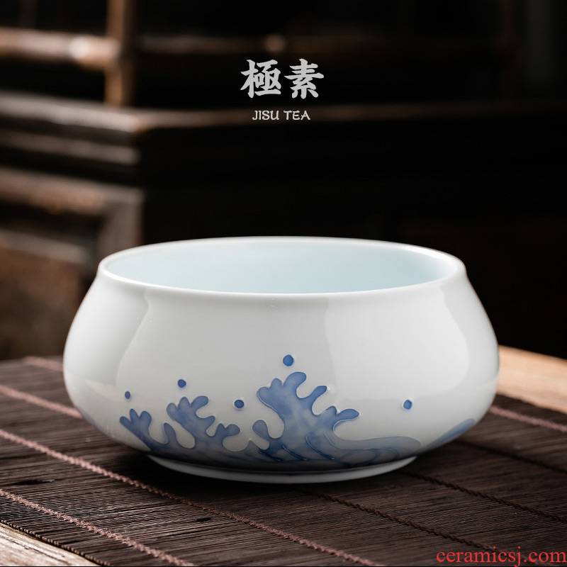Pole element | a field'm ceramic tea tea wash to kung fu tea cup for wash water jar four treasures writing brush washer hydroponic flower pot