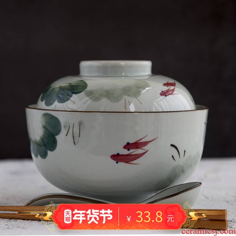 And the four seasons of the big rainbow such as bowl tureen mercifully soup bowl under the rainbow such use glazed pottery bowls Japanese - style tableware ink handpainted tureen