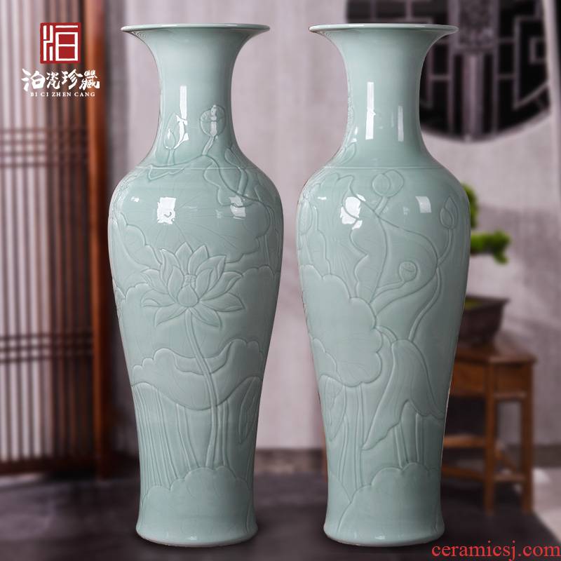 Jingdezhen ceramic Chinese carving furnishing articles sitting room of large vase the accumulate large feng shui hotel opening gifts