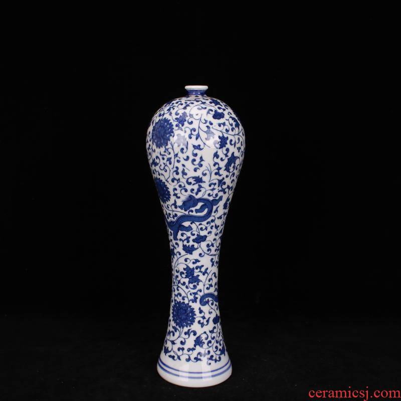 Jingdezhen qianlong designs of blue and white porcelain mei bottles of Chinese style is I and contracted sitting room place decorative vase decoration arts and crafts