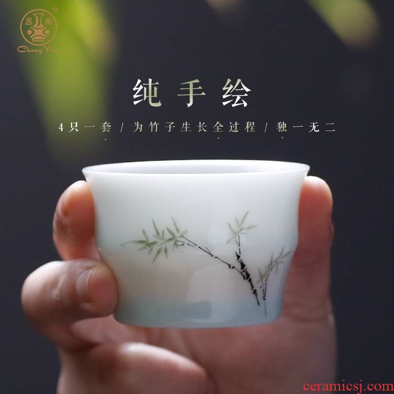 Chang nan kung fu master of jingdezhen ceramic tea set cups cup single CPU personal checking sample tea cup a cup
