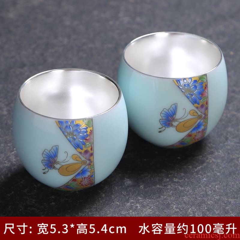 Celadon single pot of tea cups of tea set contracted to girder sample tea cup mat jingdezhen ceramic kung fu tea set home