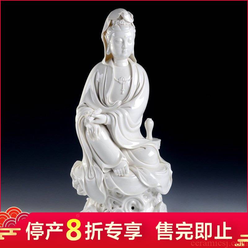 Dehua white porcelain production is pulled from the shelves 】 【 guanyin Buddha worship that occupy the home furnishing articles/big sit rock the goddess of mercy