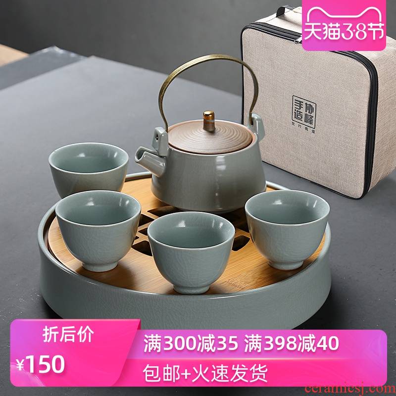 Poly real (sheng your up kung fu tea set suits for your porcelain travel tea set the teapot teacup office of a complete set of household ceramic tea tray