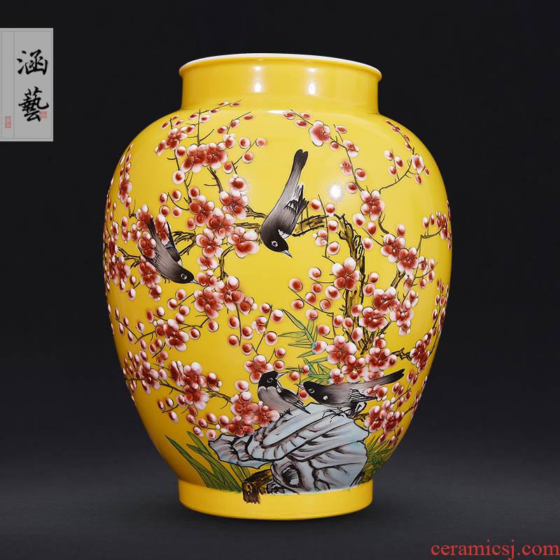 Jingdezhen ceramics vase new Chinese TV ark, creative decorations furnishing articles furnishing articles sitting room ikebana arts and crafts