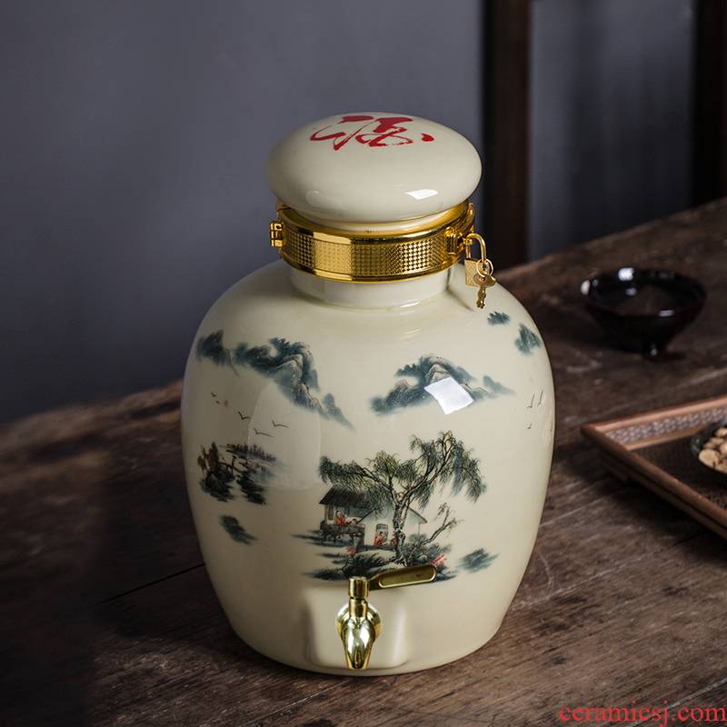 5 jins of Jingdezhen mercifully wine bottle seal (jin jars it home empty wine bottle ceramic jars