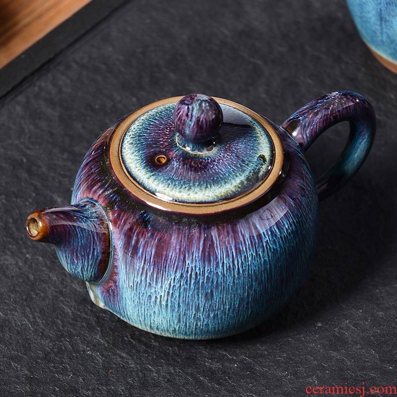 Laugh, obsidian variable TuHao wiredrawing built light household ceramic teapot built red glaze, the teapot xi shi pot