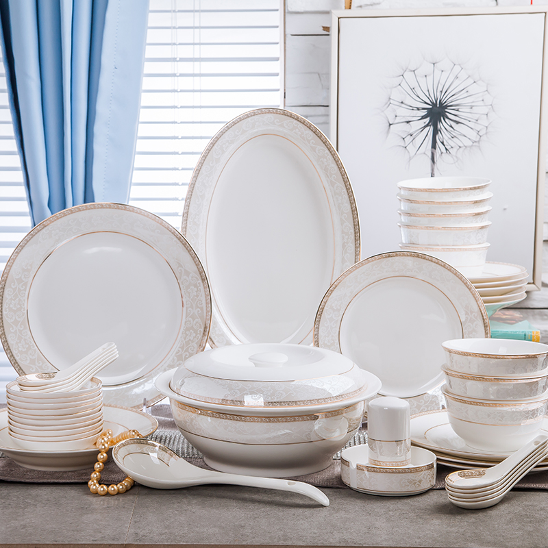 56 skull jingdezhen porcelain tableware suit to play plates wedding housewarming gift
