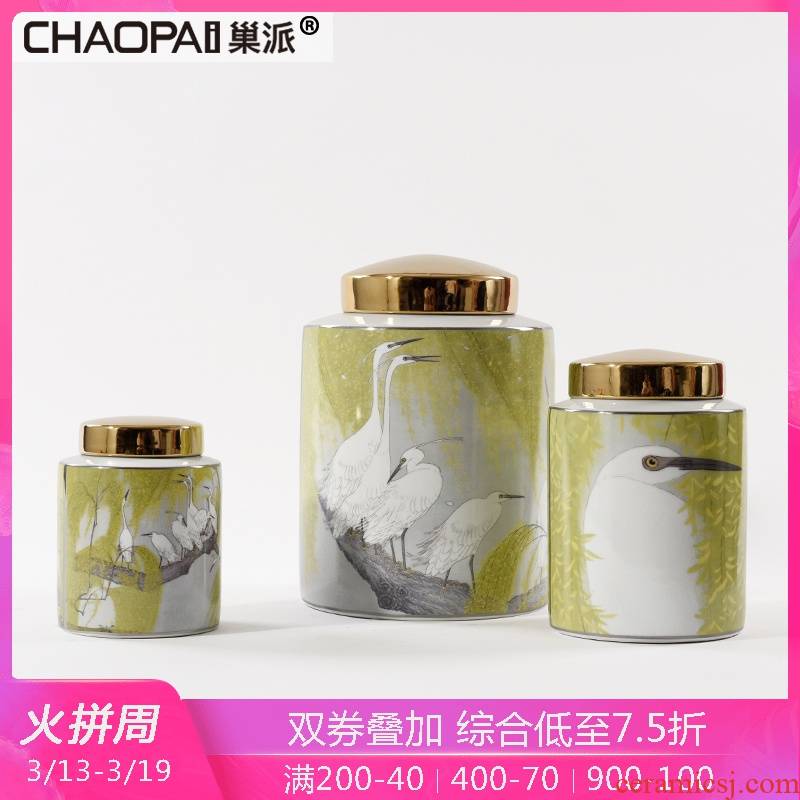 New Chinese style ikea style ceramic decorative tin crafts home sitting room TV cabinet shop window display decoration