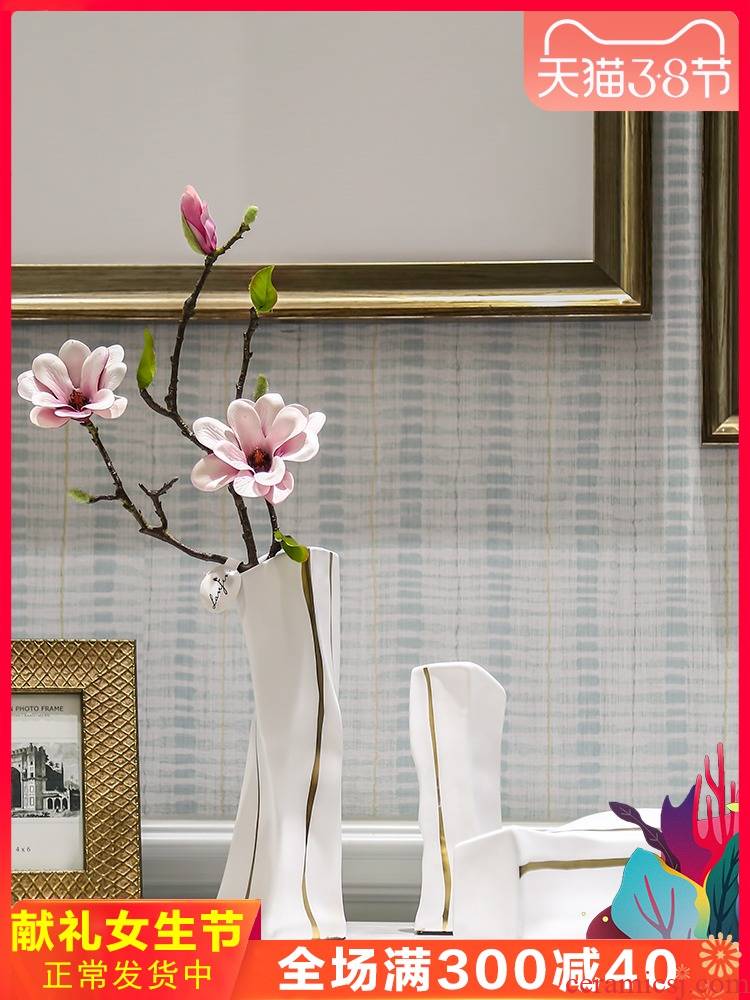I and contracted ceramic flower vase continental creative living room table dry flower, Nordic home furnishing articles