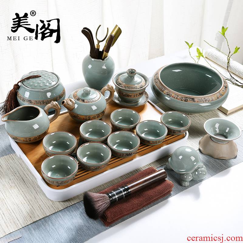 The dry tea cabinet modern plate of kung fu tea set household ceramics slicing elder brother up teapot tea cups of tea