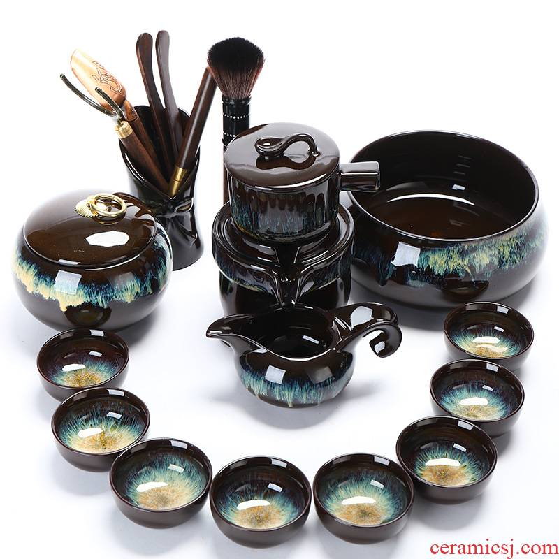 Have automatically tea set home lazy people make tea of ancient building ceramic hot kung fu tea cups of a complete set of prevention