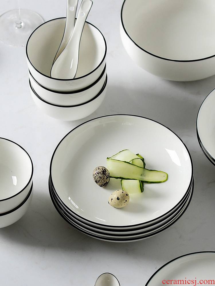 Element treasure European black ceramic tableware home dishes rice bowls bowl rainbow such as bowl dish dish dish