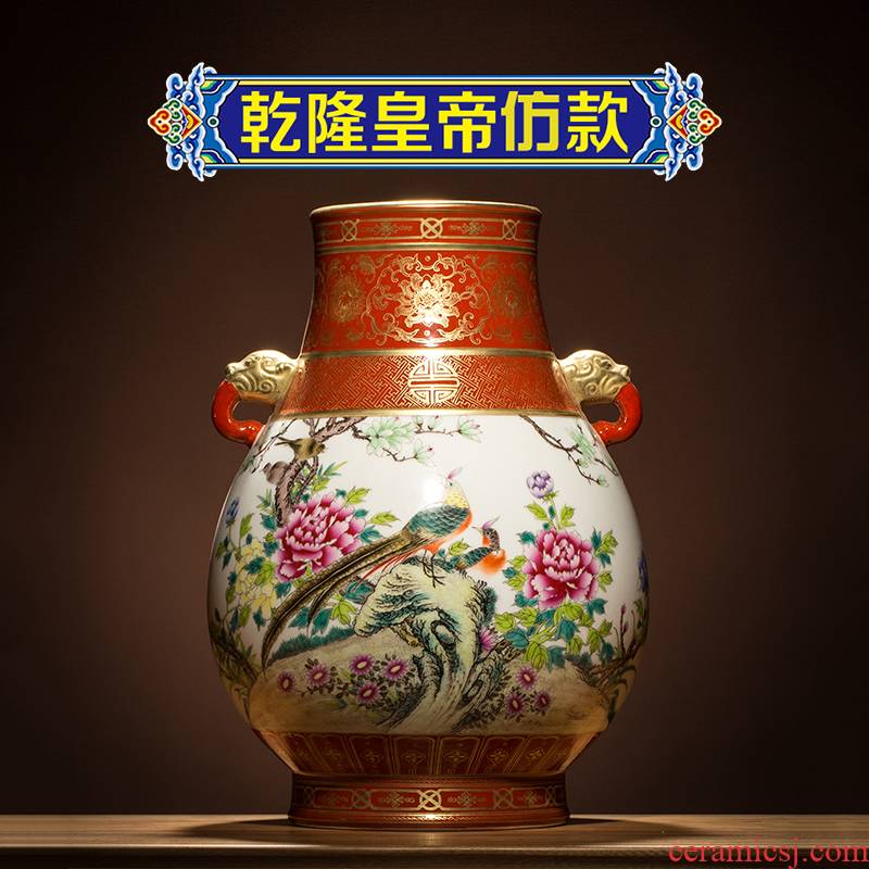 Better sealed up with jingdezhen ceramic big vase furnishing articles sitting room hand - made Chinese antique blue and white porcelain home decoration