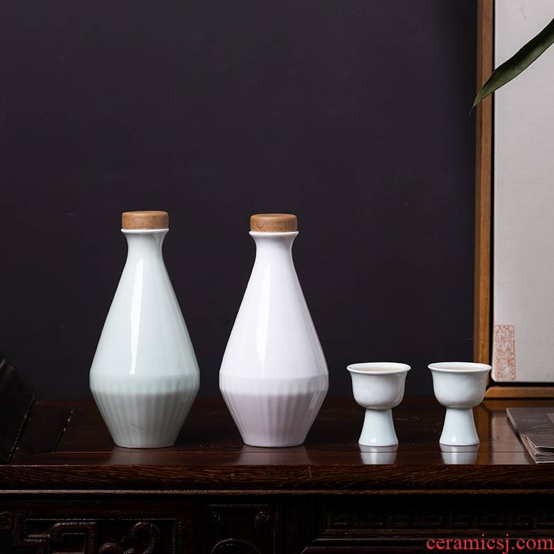 Jingdezhen ceramic bottle archaize jars half jins to empty bottles household creative custom hip flask little wine jar