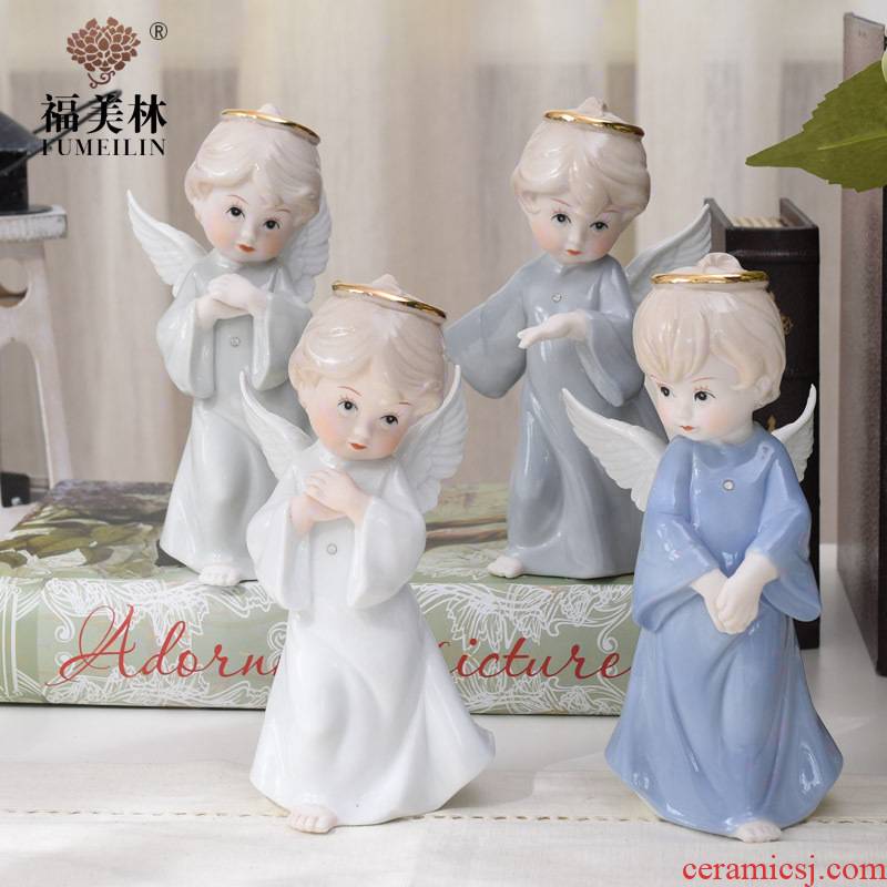 European ceramic figures angel decoration wine porch decoration furnishing articles household act the role ofing is tasted creative wedding gift
