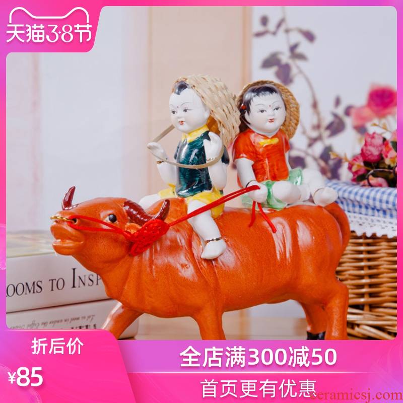 The Sequence of the strong ceramic crafts are rural household furnishings jingdezhen porcelain ornaments vestibular creative furnishing articles ceramic cattle