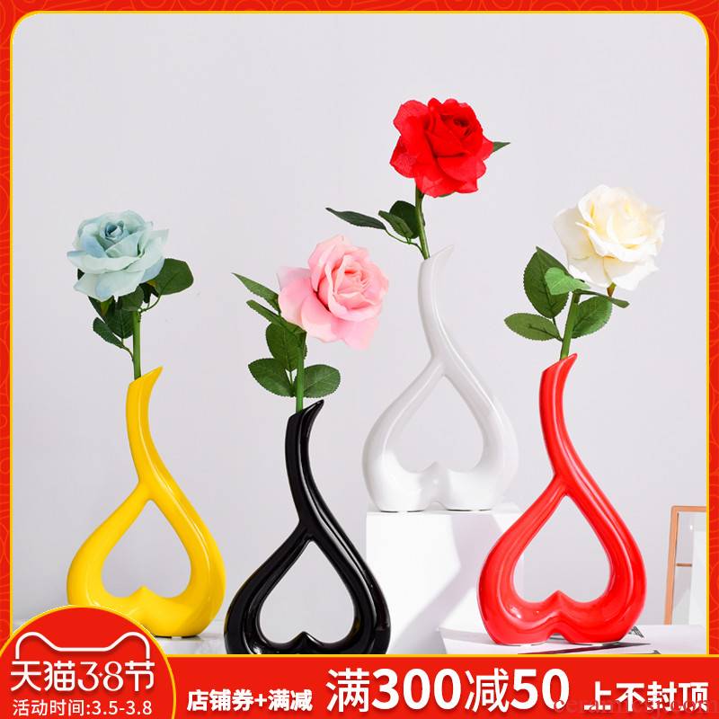 I and contracted ceramic handicraft furnishing articles creative desktop table accessories home sitting room place flower vase