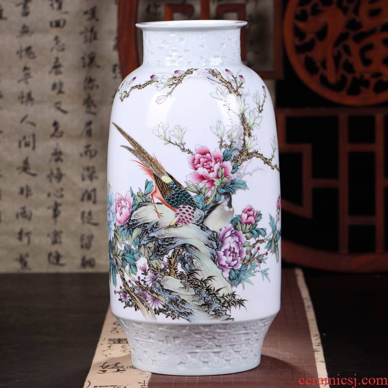 Offered home - cooked masters in jingdezhen ceramic art hand - made and furnishing articles checking porcelain enamel vase household ornaments