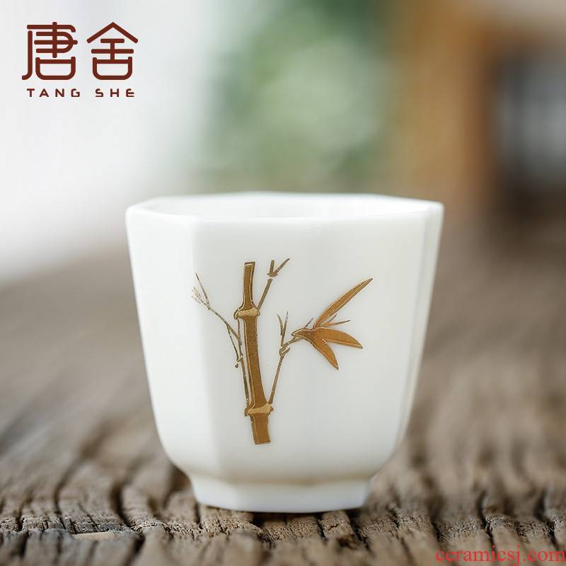 Don difference up dehua white porcelain paint cup sample tea cup manual ceramic glaze masters cup kung fu tea pu - erh tea cup