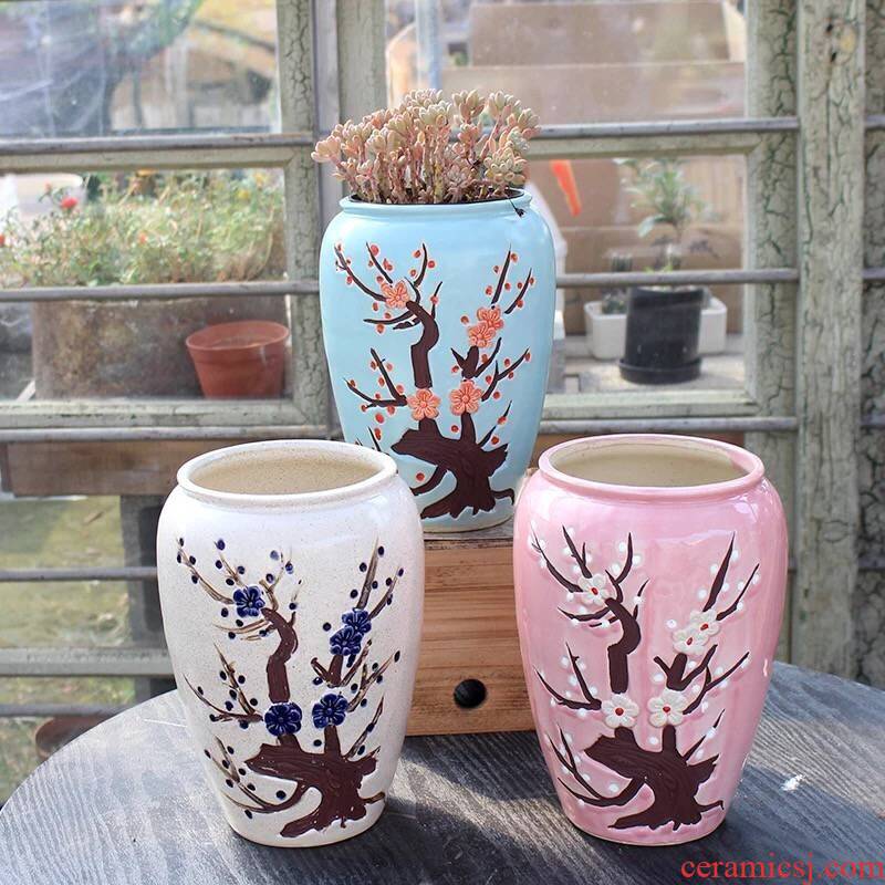 High large thick creative some ceramic porcelain clay pot old running the flesh flower pot the plants of large diameter, fleshy special offer a clearance