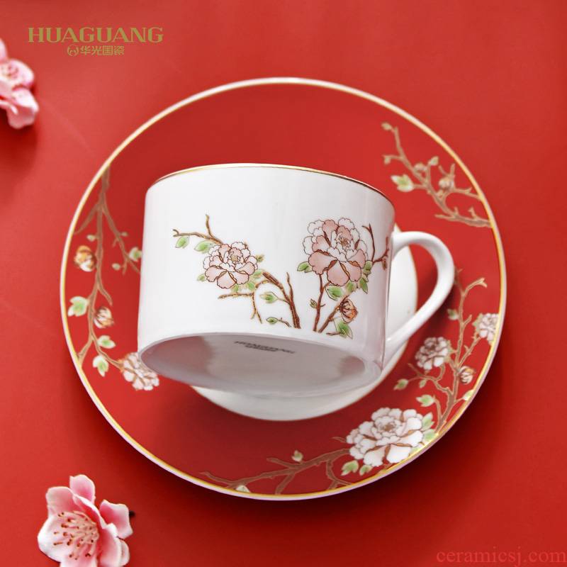 The porcelain of hua Chinese wind ipads China coffee cups and saucers household notes color